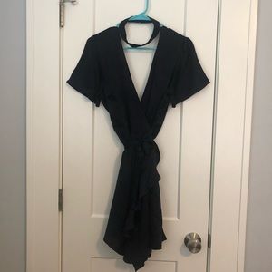 Navy Blue Velvet Dress
